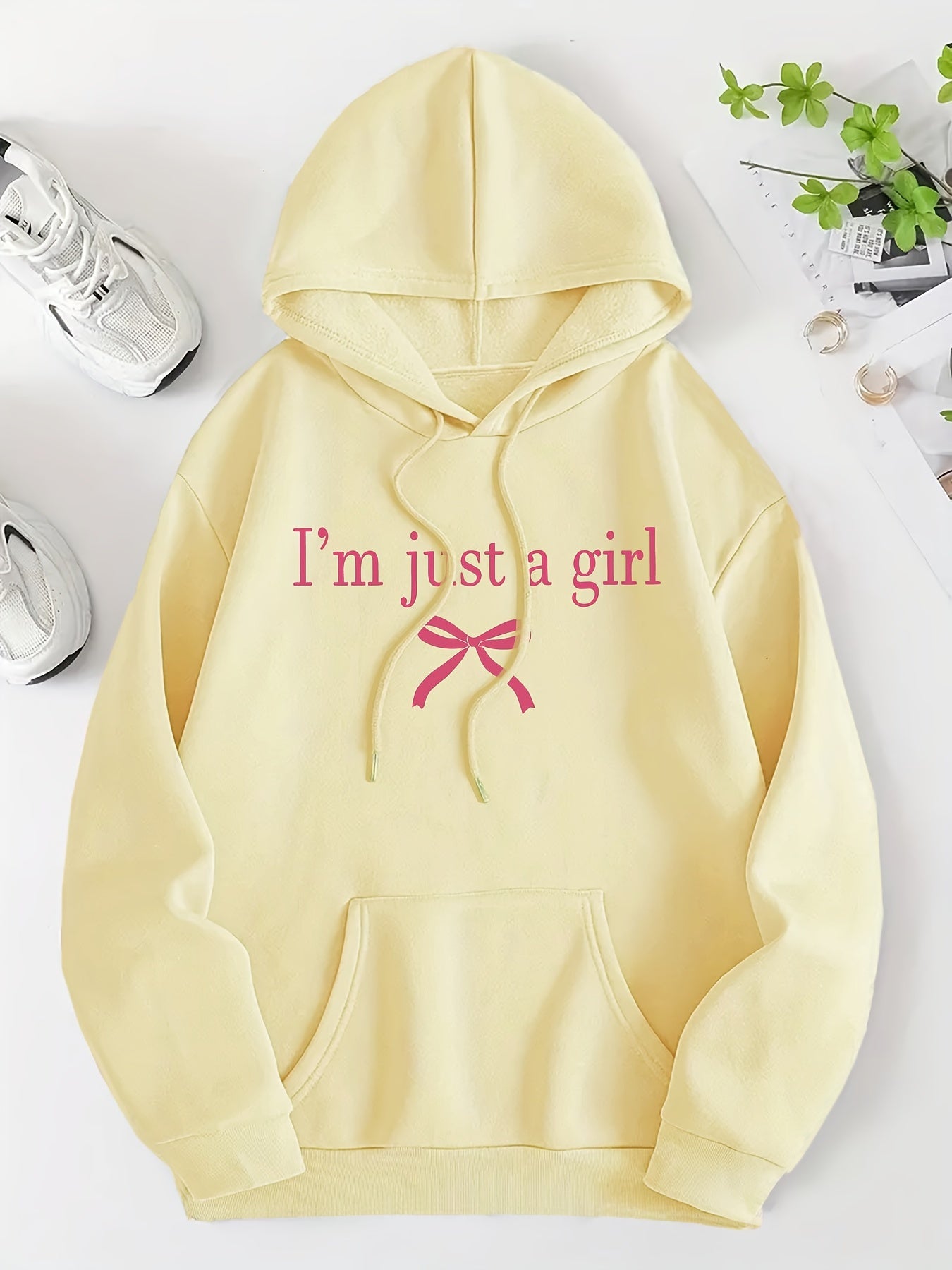 Hoodie Paris – Letter & Bow Print Sweatshirt
