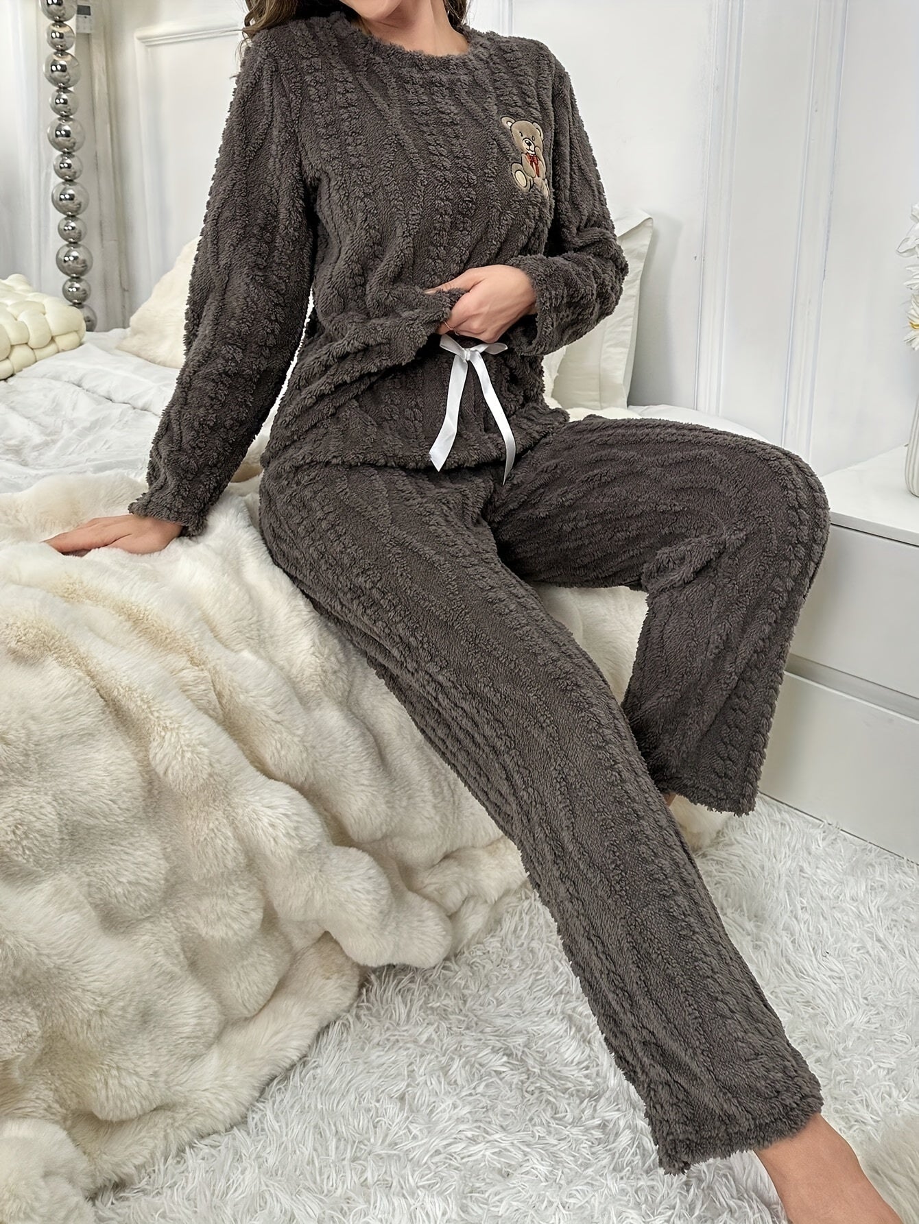 Set Elodie – Teddy Bär Kuschel Pyjama