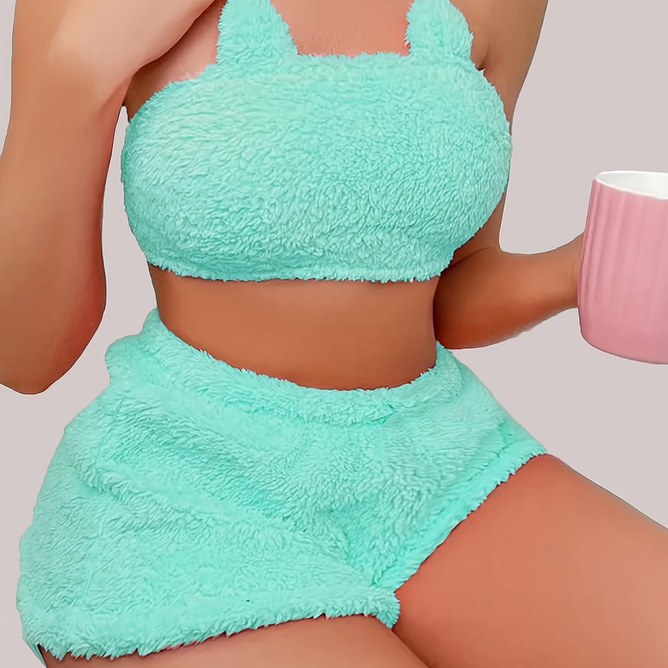 Set Inès – Plüsch-Tube-Top & Shorts