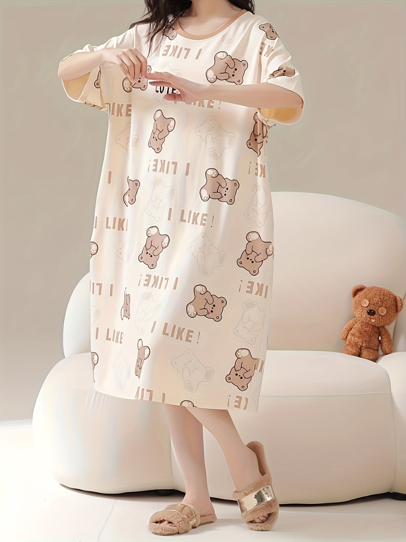 Kleid Amira – Cartoon Bär Nachthemd