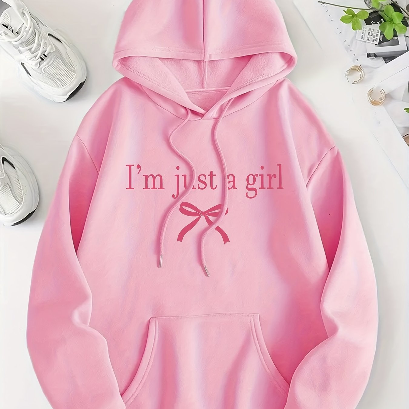 Hoodie Paris – Letter & Bow Print Sweatshirt