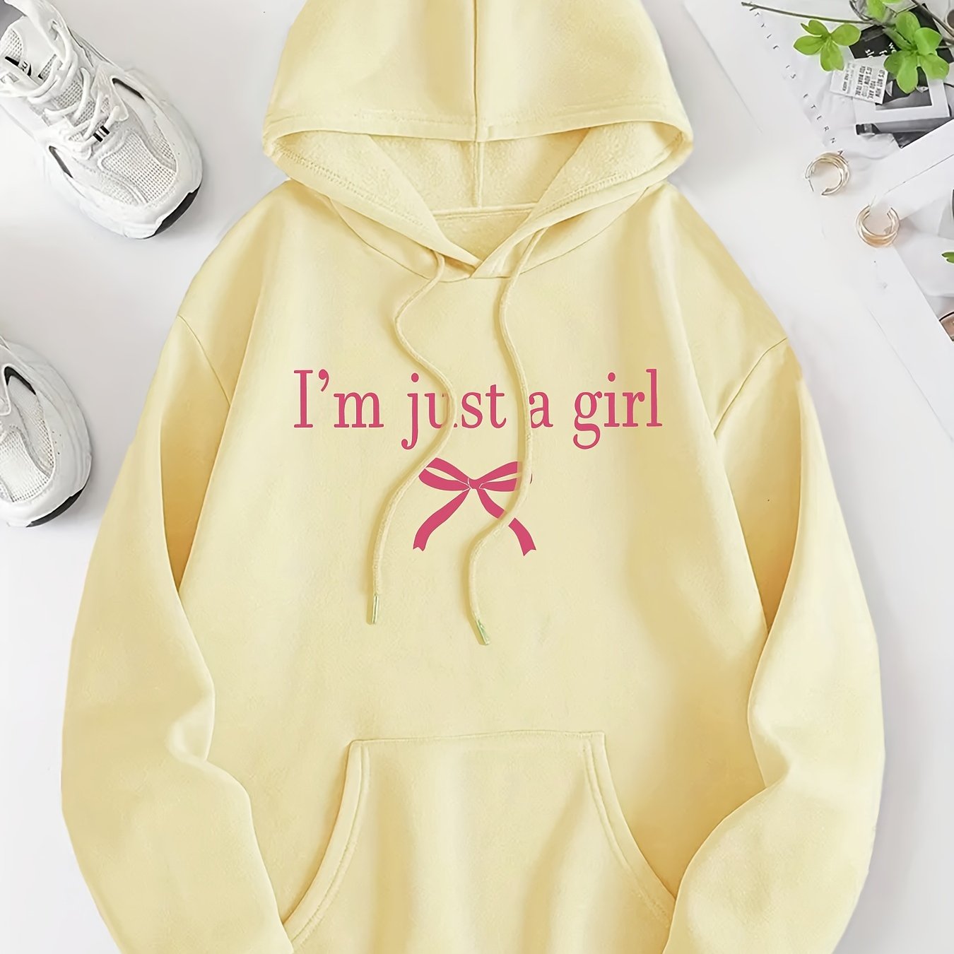 Hoodie Paris – Letter & Bow Print Sweatshirt