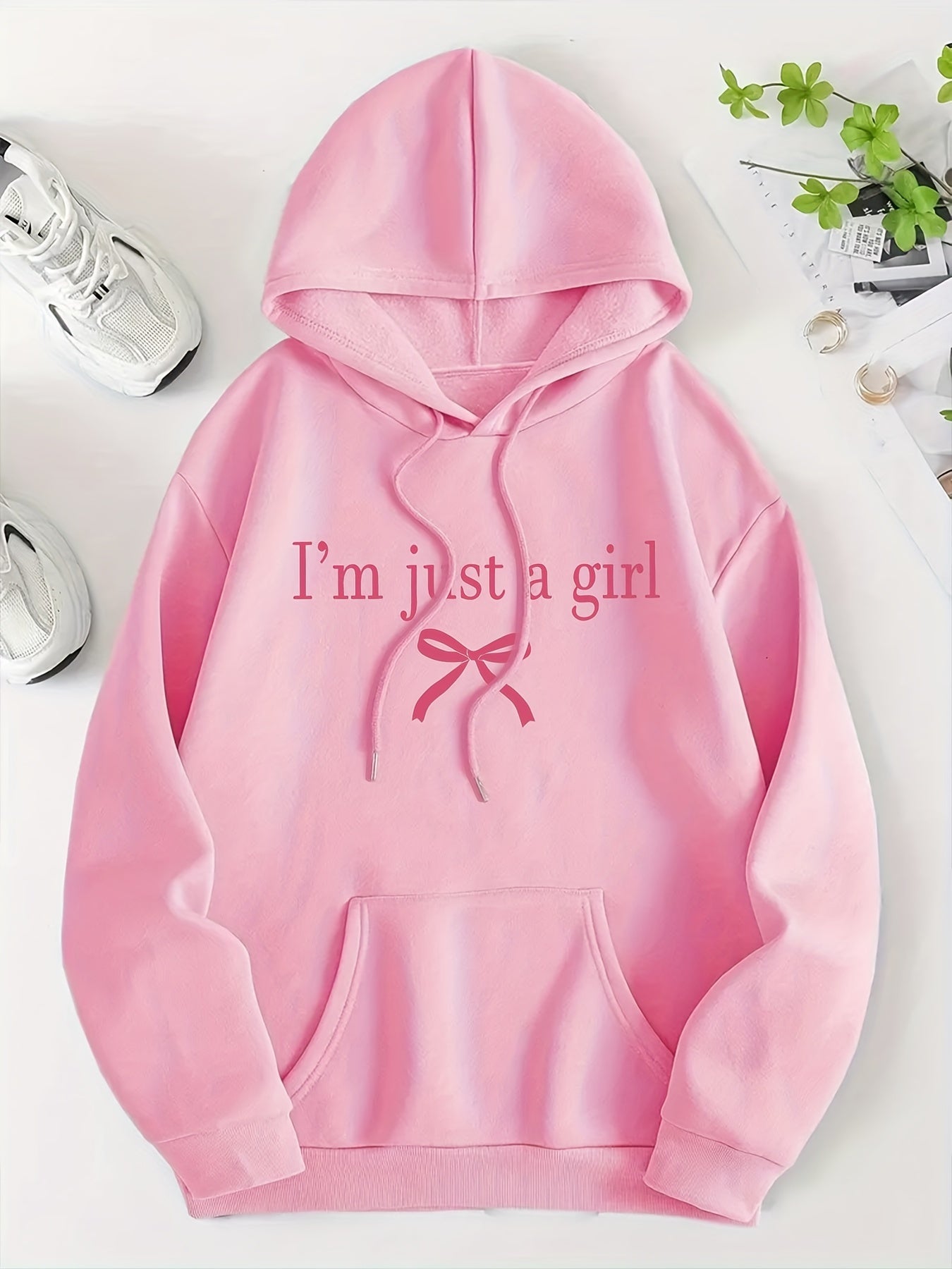 Hoodie Paris – Letter & Bow Print Sweatshirt