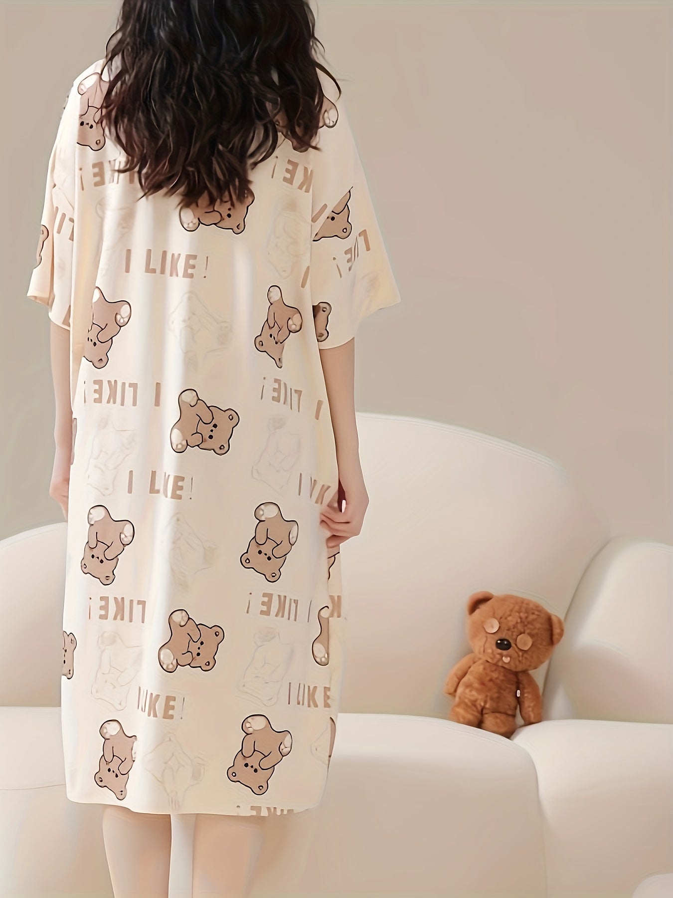 Kleid Amira – Cartoon Bär Nachthemd