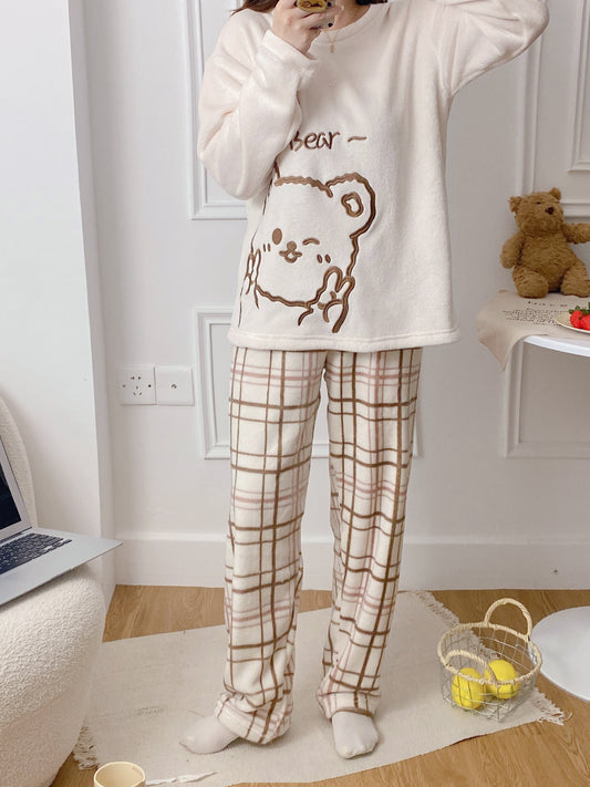Set Elara – Winter Pyjama Fleece Bärchen