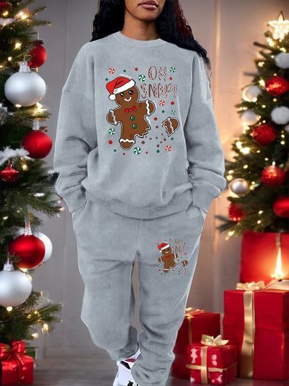 Cozy Fleece-Lined Christmas Sweatshirt & Joggers Set