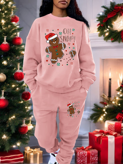 Cozy Fleece-Lined Christmas Sweatshirt & Joggers Set