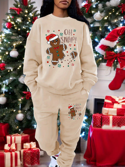 Cozy Fleece-Lined Christmas Sweatshirt & Joggers Set