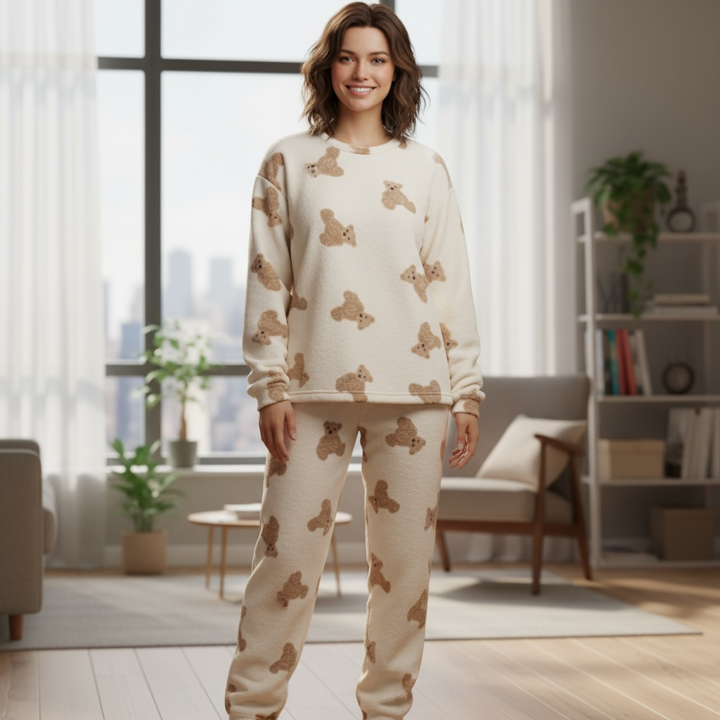 Set Noelia – Fleece Pyjama Bärchen
