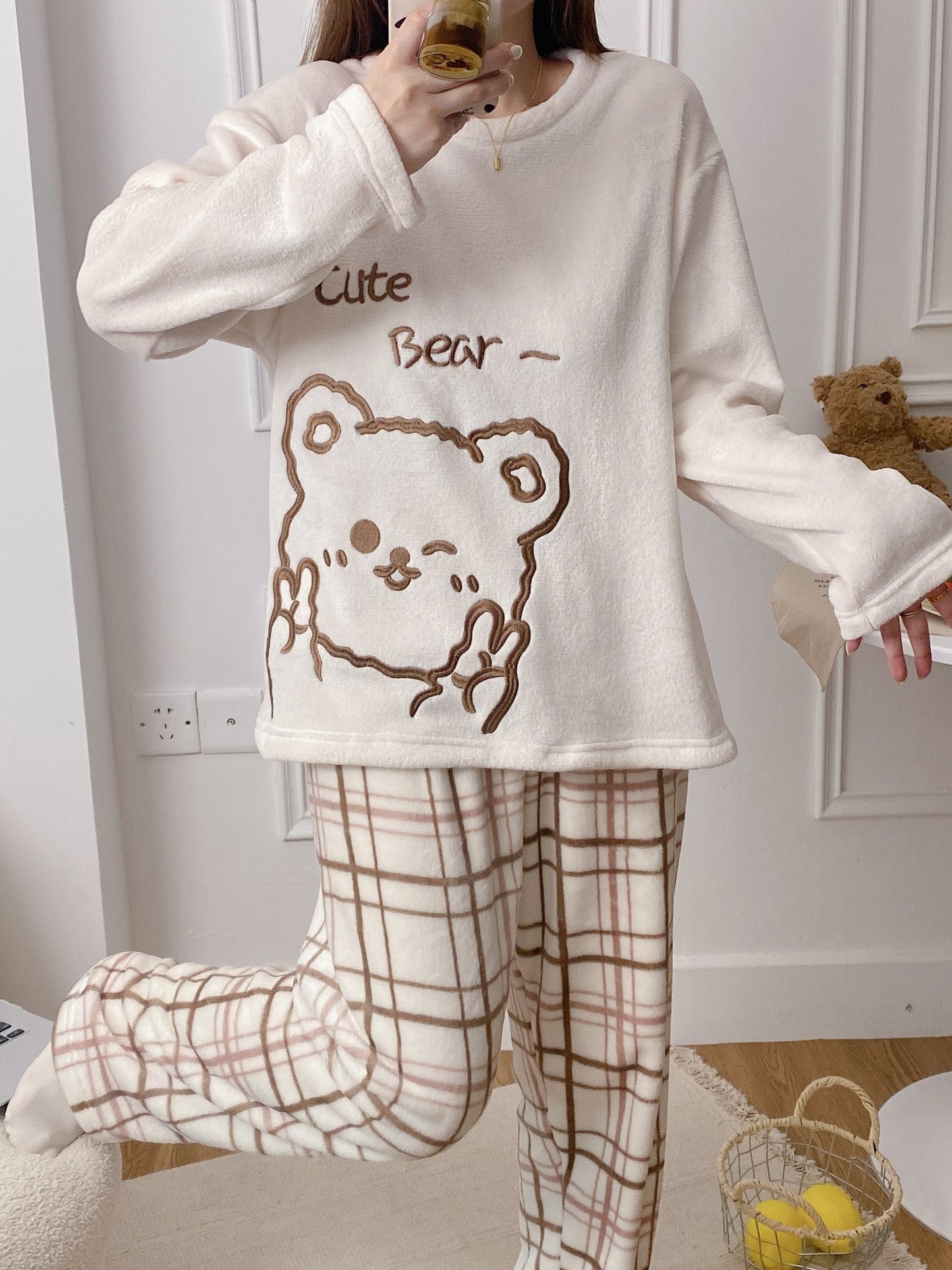 Set Elara – Winter Pyjama Fleece Bärchen