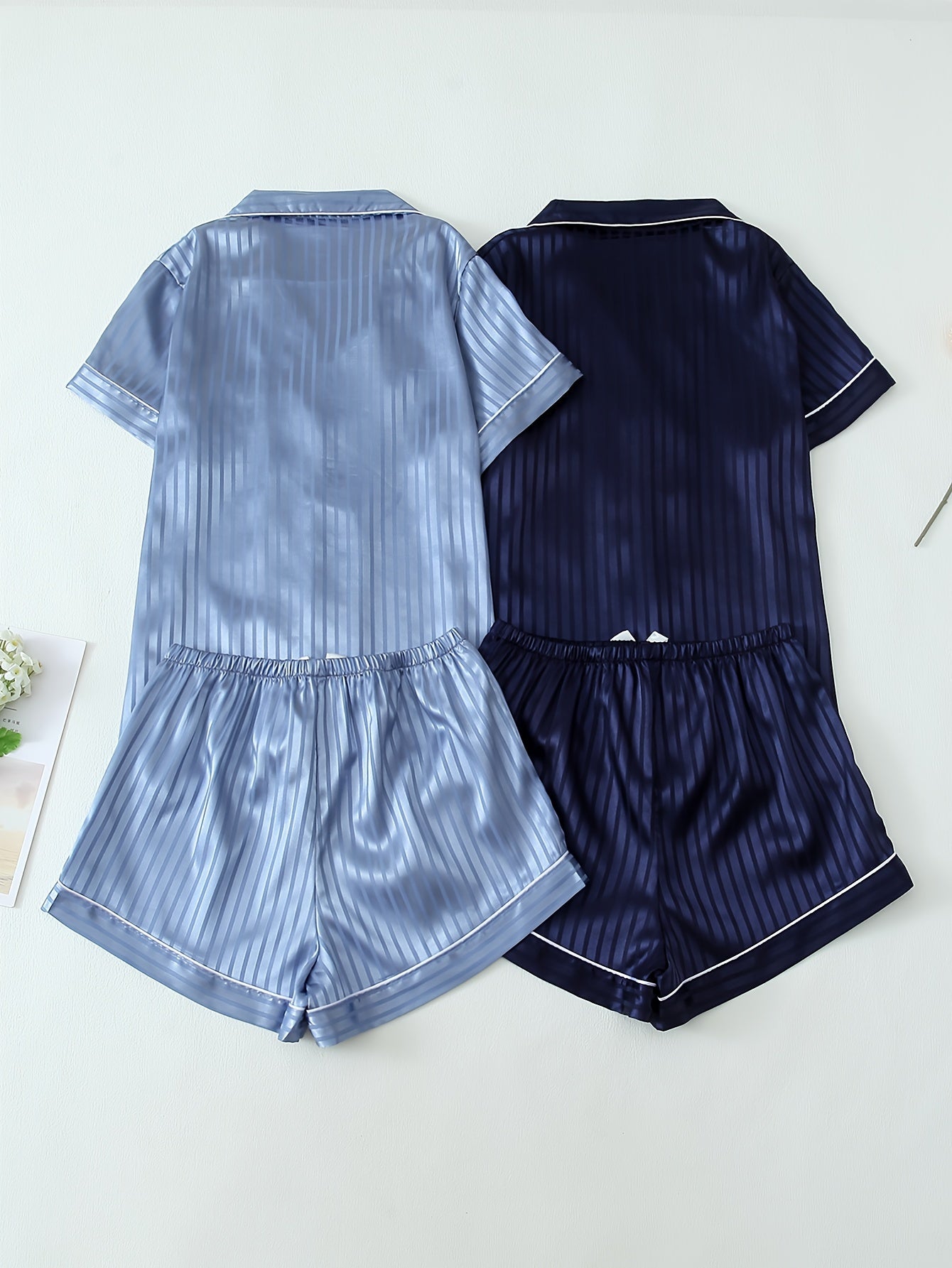 Set Amira – 2er Satin Pyjama Streifen