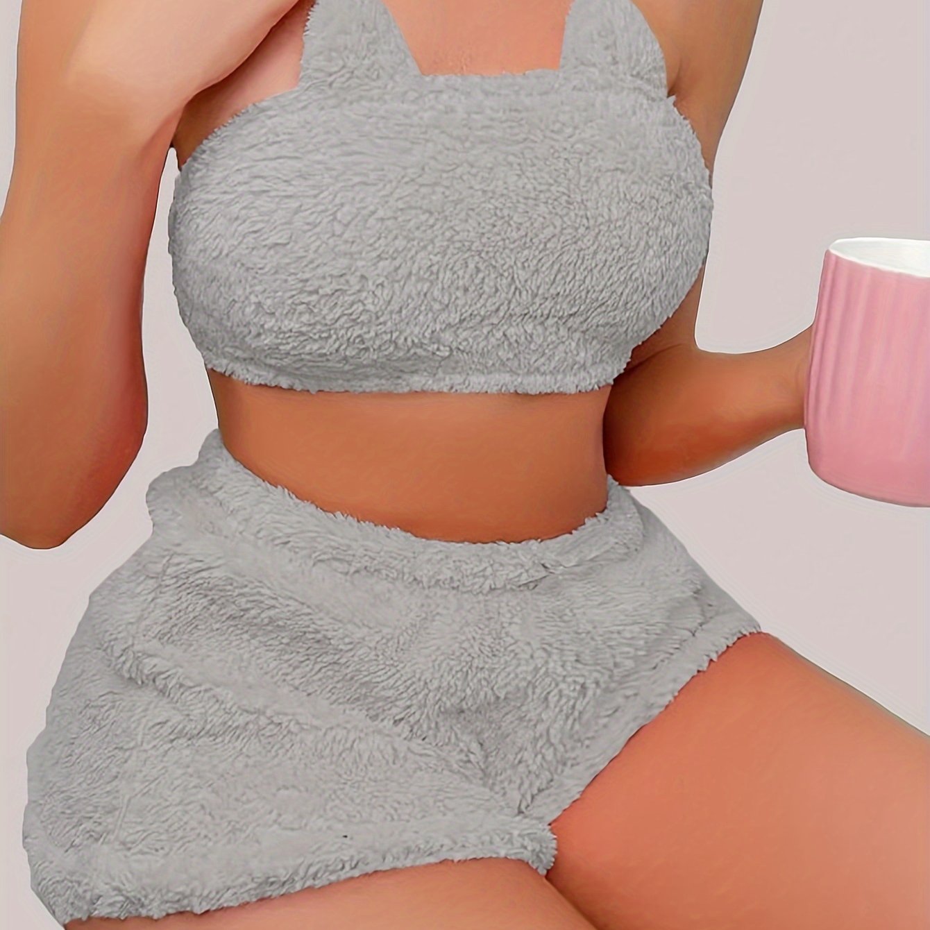 Set Inès – Plüsch-Tube-Top & Shorts