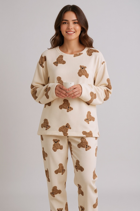 Set Noelia – Fleece Pyjama Bärchen