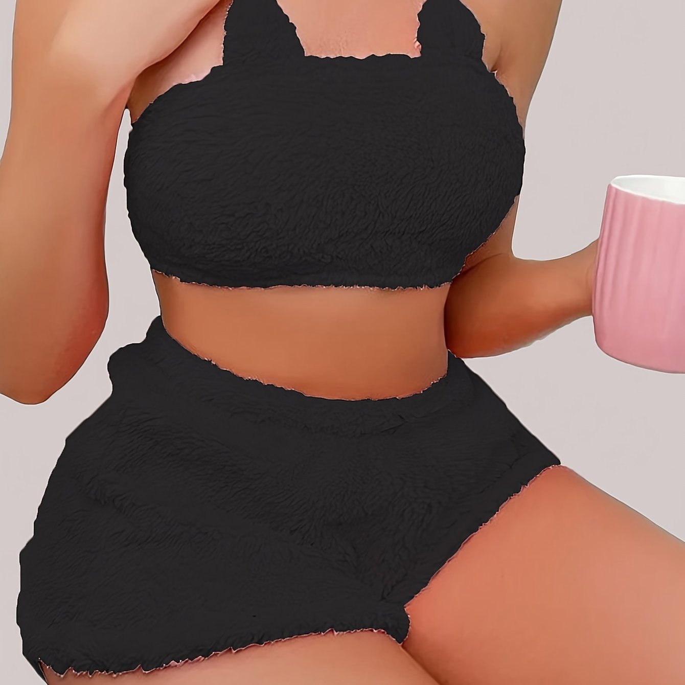 Set Inès – Plüsch-Tube-Top & Shorts