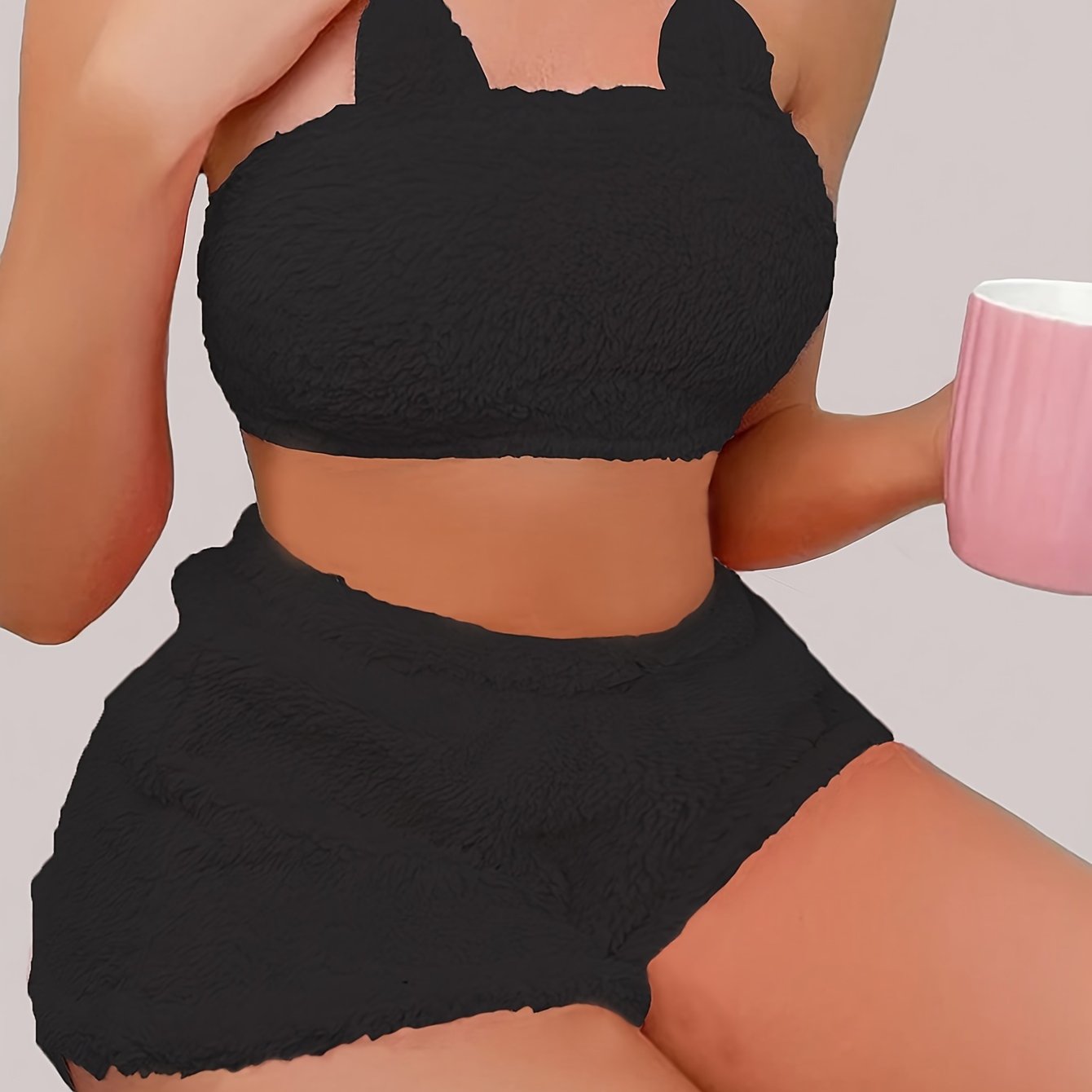 Set Inès – Plüsch-Tube-Top & Shorts