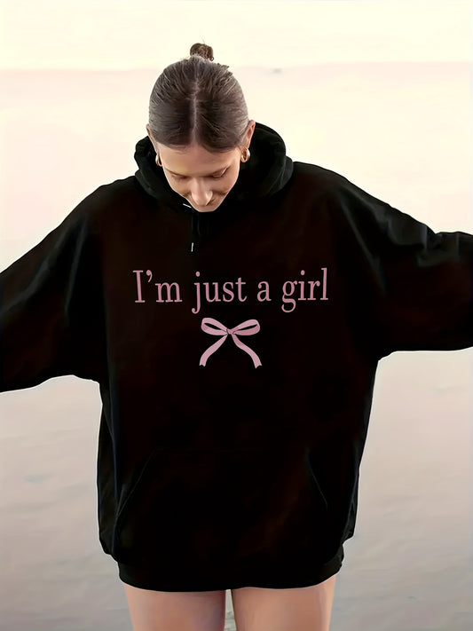 Hoodie Paris – Letter & Bow Print Sweatshirt